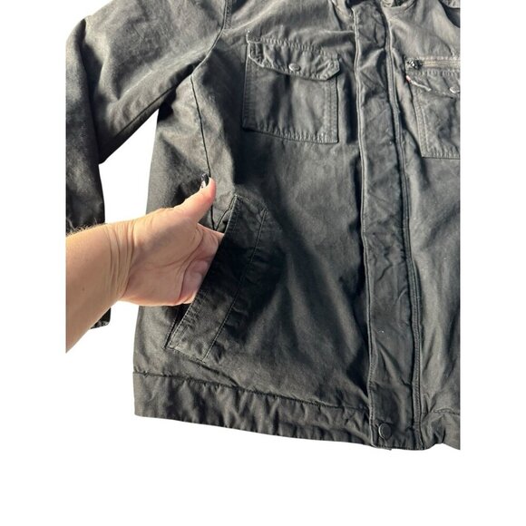 Levi’s Men’s Sz XL Black Midweight Military Field Utility Jacket Quilted Lining - Picture 11 of 15